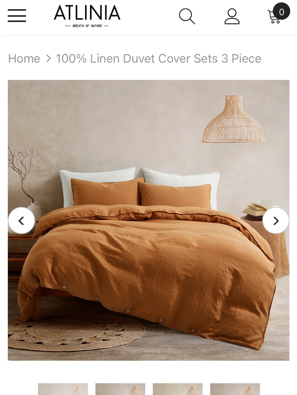 100% LINEN DUVET COVER SET